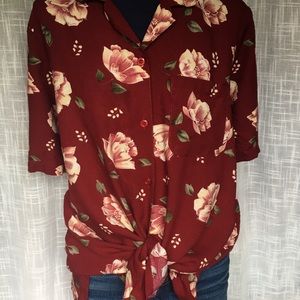 Alfred Dunner floral Hawaiian shirt